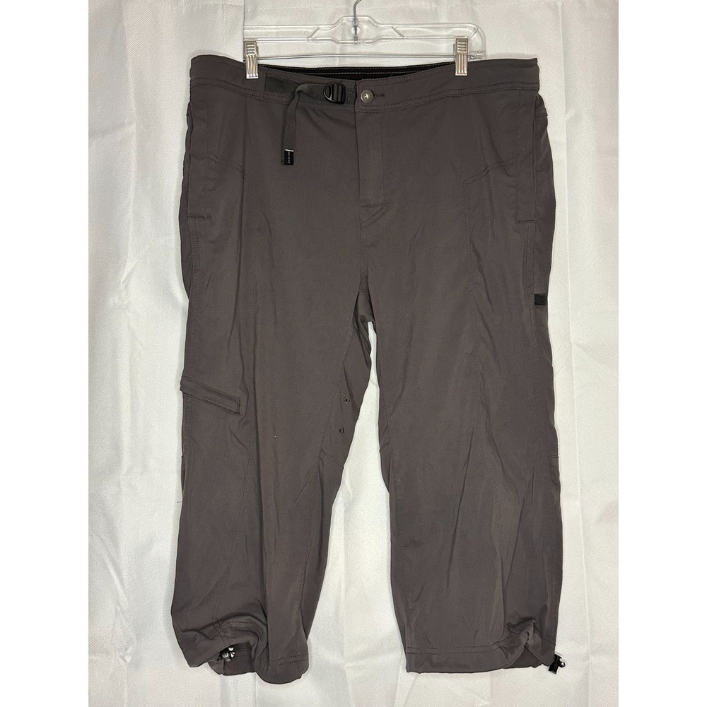 prAna XL Convertible Hiking Pant Gray Cargo Capri Outdoor Gorpcore Utility Trail